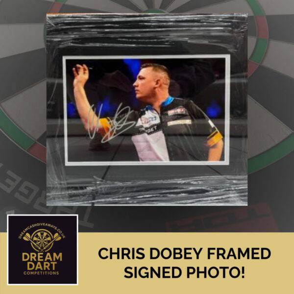 Chris Dobey Signed Framed Darts Print